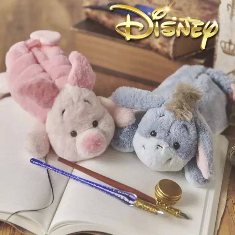 Kawaii Disney Eeyore Pen Bag Winnie The Pooh Eeyore Doll Stationery Box Cute Anime Student Stationery Storage Girl Gifts