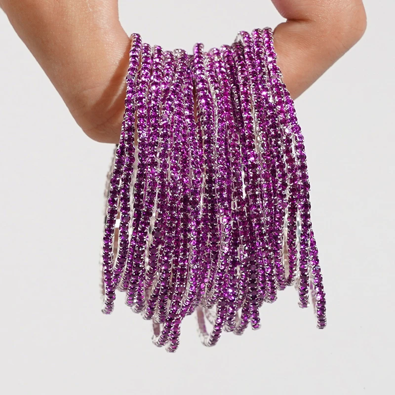 5 Stück modische elastische Armbänder mit Kristall-Strass für Damen, dehnbare, stapelbare Armbänder, klassisches Armband, täglicher Damenschmuck – Detail 11