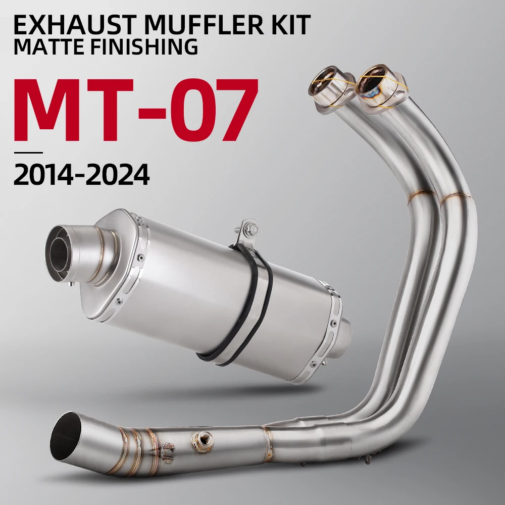 

For YAMAHA MT07 FZ07 XSR700 2014-2024 51MM Muffler Motorcycle Exhaust Full System Slip on Front Link Pipe