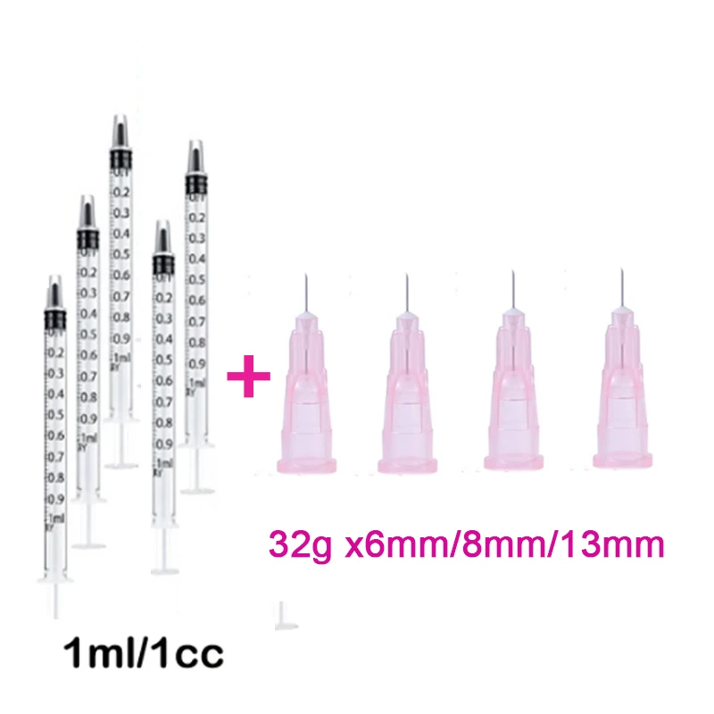 1ml Syringes Painless Small Needle 32G * 4mm , 32G * 6mm , 32G * 8mm, 32G * 13mm Painless  Eyelid Tools Parts