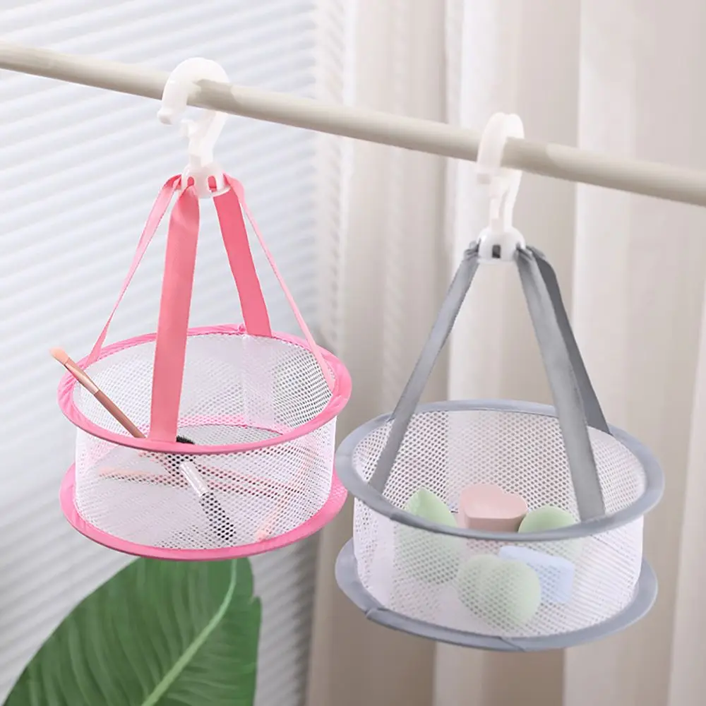 Women Makeup Accessories Foldable Fabric String Bag Makeup Sponge Drying Rack Brushes Drying Tool Drying Net Bag Makeup Puff