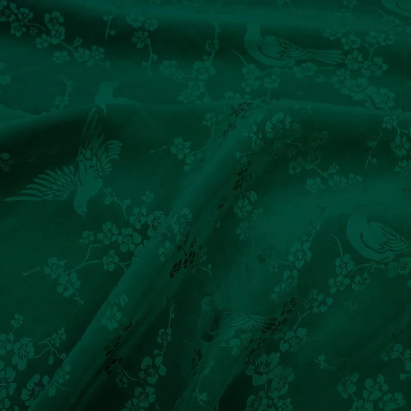 

Old material ramie silk real auspicious bird jacquard satin intangible cultural heritage Xiangyunsha fabric Hanfu and cheongsam