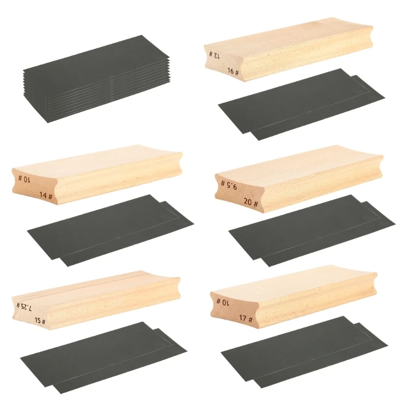 Radius Sanding Blocks Guitar Fret Leveling Maple Polished Paper Sanding Block Fingerboard Repair Paper Pad Sheet Cushion