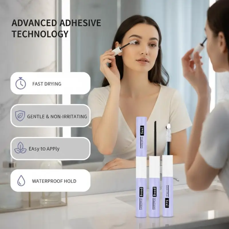 1PCS 2 In 1 Bond And Seal/Lock Waterproof Fast Drying Glue And Sealer Dual-Ended Eyelash Glue Strong Hold Cluster Lash Glue