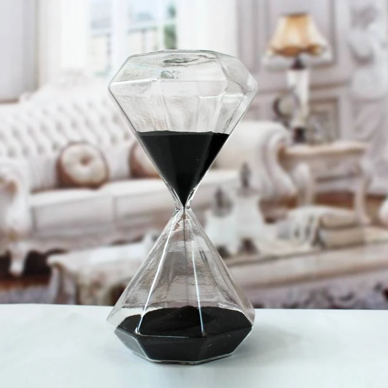 Diamond hourglass 30 minute timer creative glass home living room decoration office Valentine's Day birthday gift