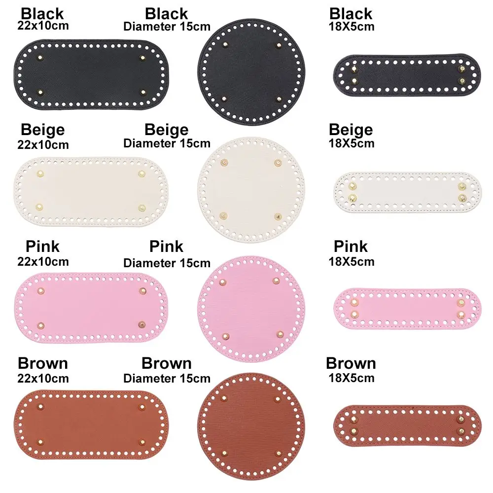 Materiaal DIY gehaakte tas met 52 gaten lange tasbodem voor gebreide tas PU lederen tasaccessoires