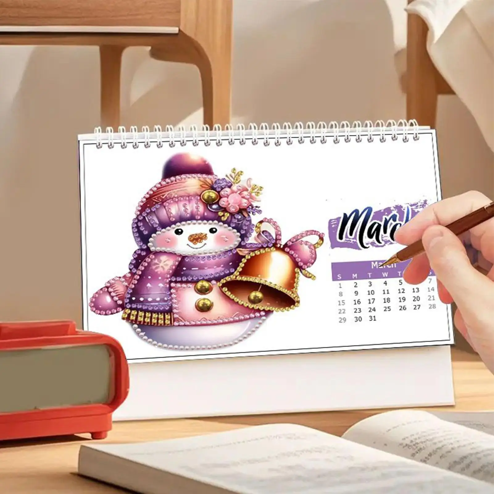 

Художественный календарь с бриллиантами 2024, Рождественский гном, домашний декор, Рождественский календарь с драгоценными камнями для праздника, дня рождения, офиса, дома