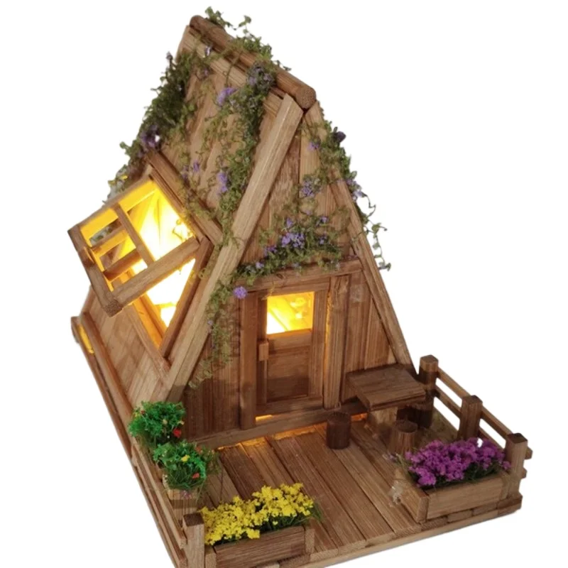 For handmade bamboo house DIY material package model creative assembly production student handwork