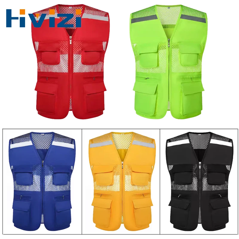 

Tool Vest with Breathable Mesh Tool Pockets and Reflective Stripes Heavy Duty Work Vest for Carpenter and Construction Worker