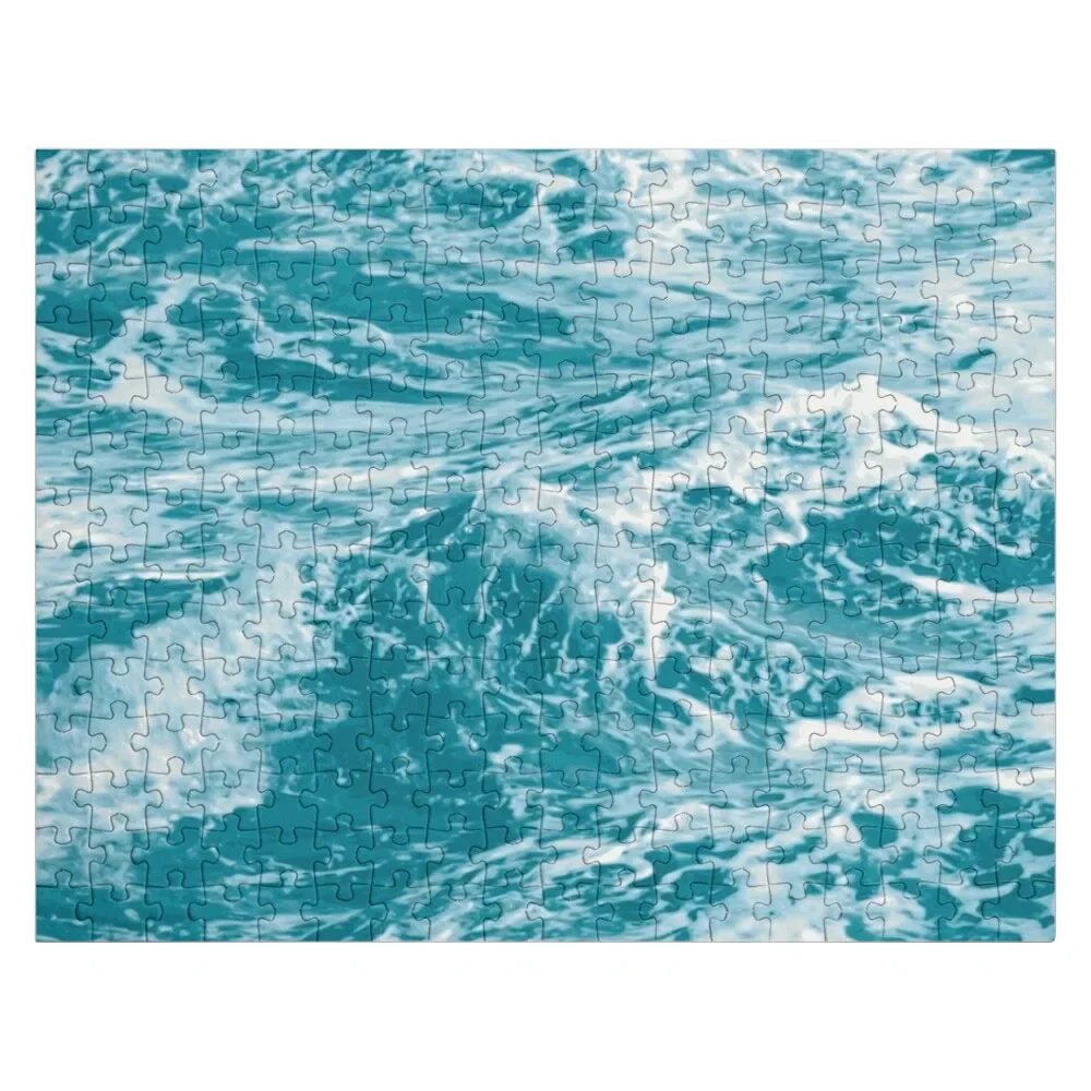 

Ocean Waves Of Sea Blue Jigsaw Puzzle Personalized Kids Gifts Customs With Photo Game Children Puzzle
