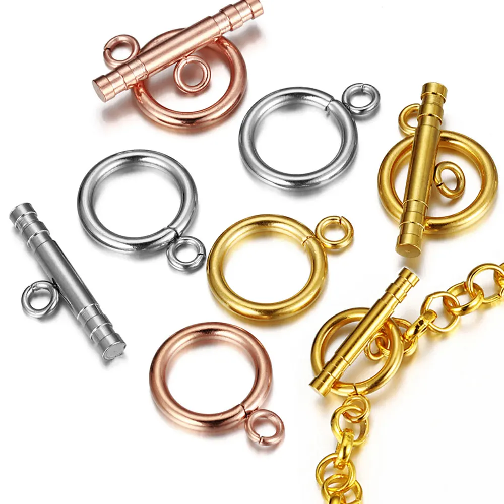 4 Sätze Gold Farbe Edelstahl ot Verschlüsse Schnallen verbinder für DIY Schmuck Herstellung Armband Halskette Ergebnisse Zubehör