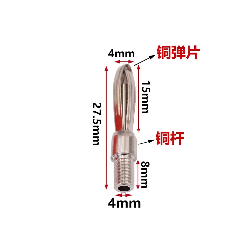 10 sztuk 3mm 4mm typu latarnia wtyczka bananowa z gwintem M3 M4 M5 wtyk Audio bezlutowane na zimno elektryczne DIY