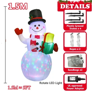 سانتا كلوز يركب دب قطبي 2.1 متر. مصابيح LED مدمجة دمى لعبة قابلة للنفخ لتزيين الحدائق الداخلية والخارجية أفضل 11 دمية قابلة للنفخ مبيعا - No7