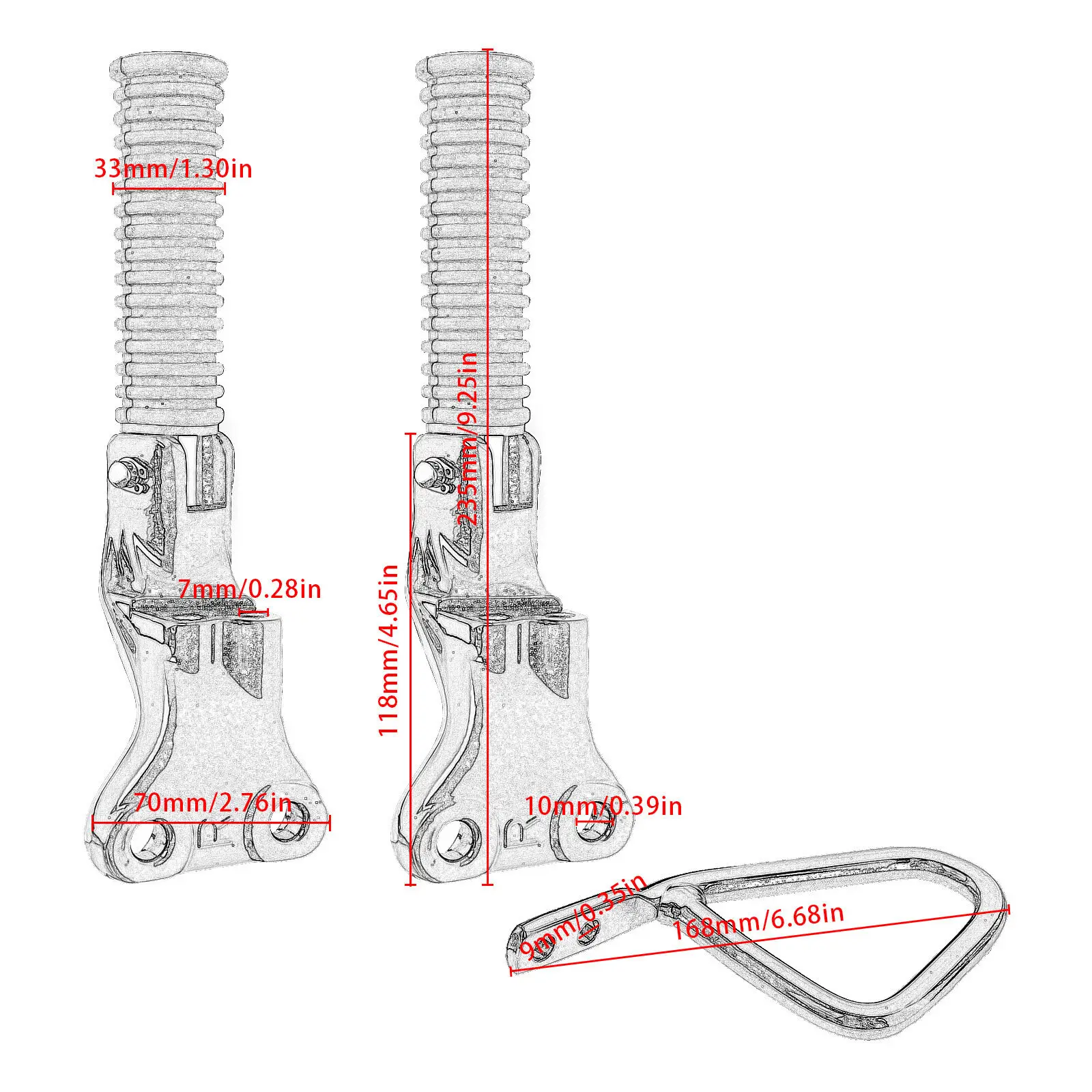 1 Set Rear Passenger Footpegs Mount Peg Kit For Indian 2022-2024 Chief/Bobber/Dark Horse Motorcycle Footrest Accessories