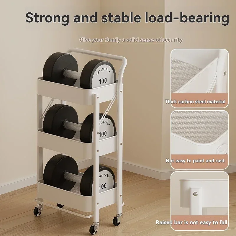 

Mobile Storage Rack With Multiple Layers Of Organizing Shelves, Foldable Storage Rack Next To The Desk, Kitchen And Bathroom Sto
