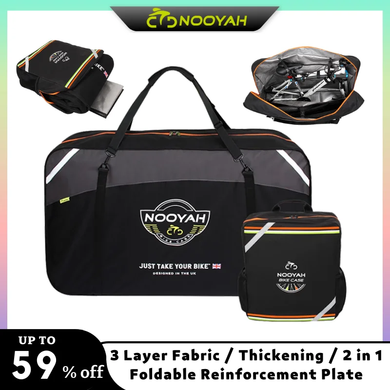 

NOOYAH Bicycle Bag Bike Transport Case Large Portable Cycling Travel Bag for 26-29 Inch MTB Road Bike Bikepacking Accessories