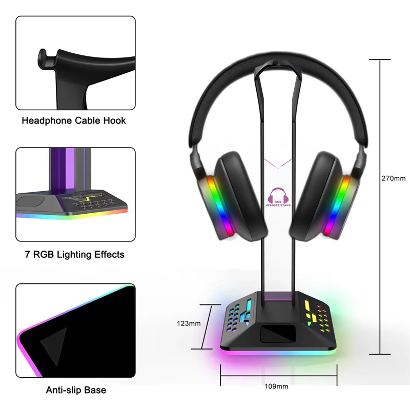 Rgb Gaming Hoofdtelefoon Standaard Desktop Oortelefoon Houder Hanger Gamer Headset Display Beugel Oortelefoon Accessoires