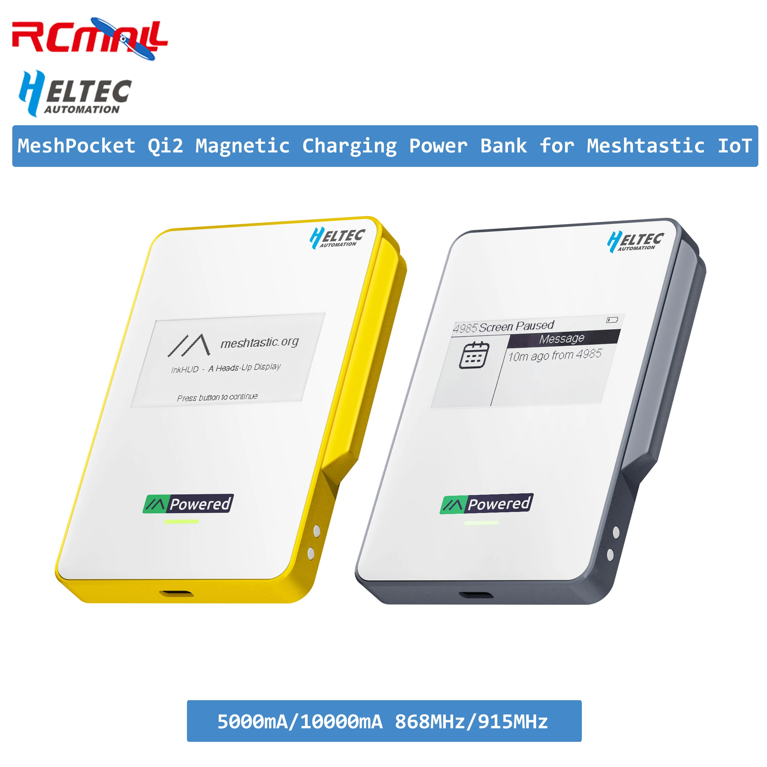 Heltec 메쉬포켓 Qi2 마그네틱 보조배터리 메쉬스타틱 파워드 5000/10000mAh 15W 무선 고속 충전 무선 아이폰 안드로이드