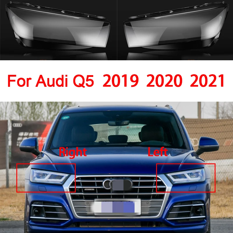 

For Audi Q5 2018-2020 Car Front Headlight Cover Auto Headlamp Lampshade Lamp cover Head Lamp Light Covers Glass Lens Shell Caps