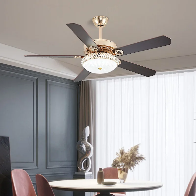 Ceiling Fans Light LED Chandeliers For Living Room Bedroom Pendant Lights Silent Fan Lamps With Rrmote Control Reverse Motor