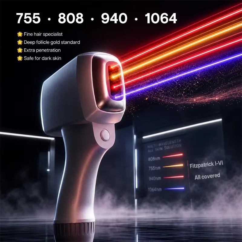 510K CE Certified AresLite  FAC Diode Laser 100 Million Shots 3-Wavelength Pro Hair Removal System for Clinic