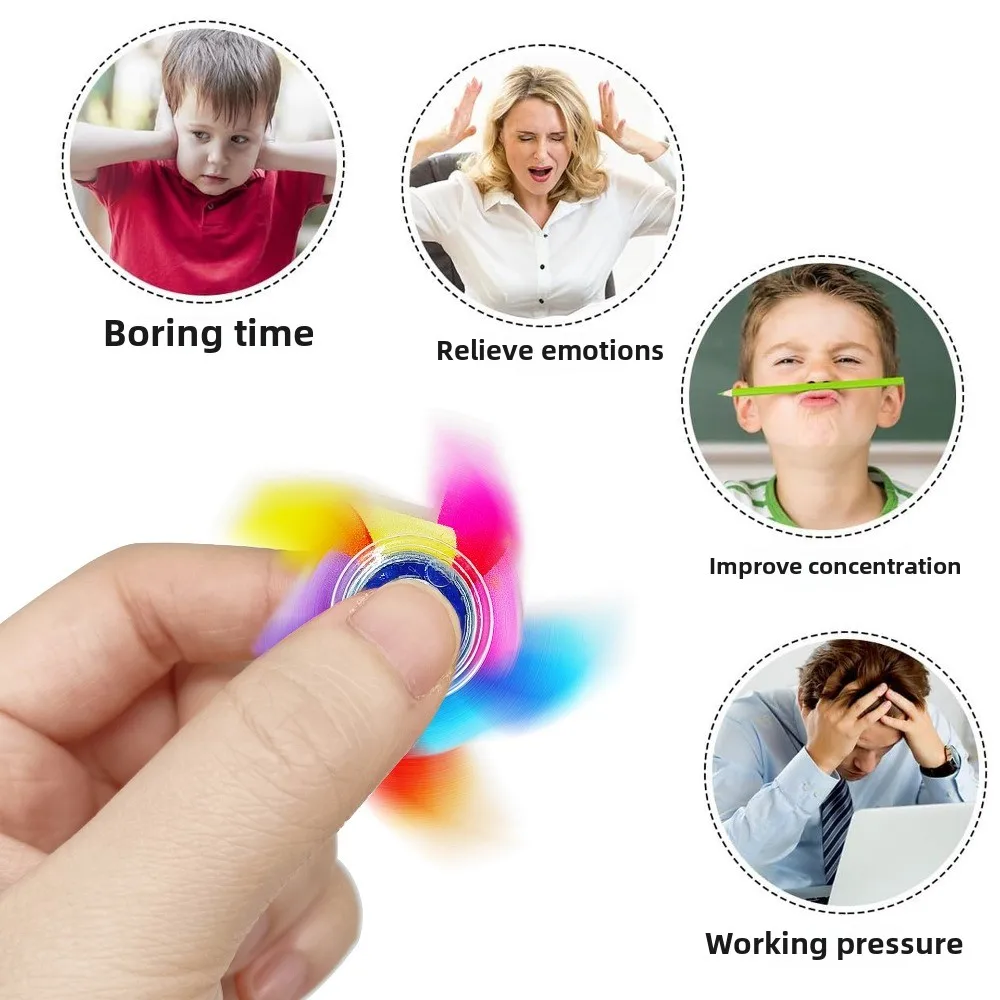 Moulin à vent petit haut Fidget Spinner coloré bout des doigts haut invité cadeau du nouvel an prix de la maternelle jouet anti-Stress 15 pièces
