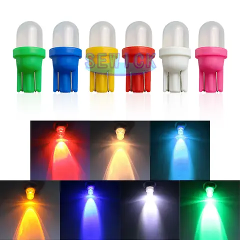 100Pcs Non polar AC DC 6V 6.3V 194 T10 #555 LED F10 Wedge Base With Frosted Len Non polarity Pinball Game Machine White