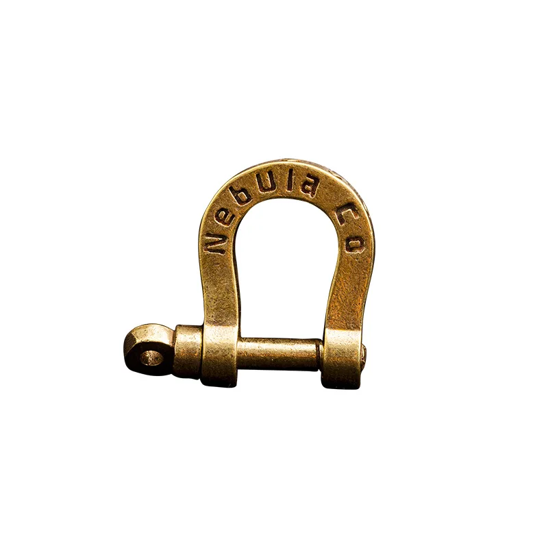 Brass Horseshoe Buckle Keychain Brass Personalized Letter Buckle Decorative Buckle DIY Car Keychain Ring Hanging Pendant