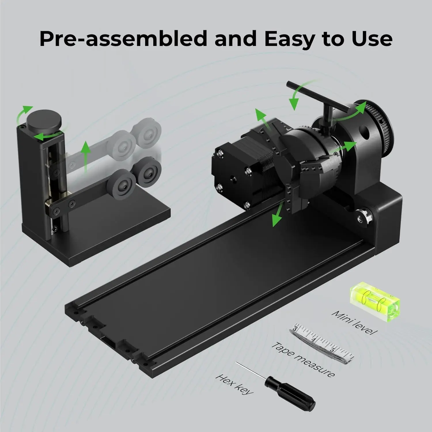 RA2 Pro for XTool S1, F1, F1 Ultra, P2, M1 Ultra and Most Laser Engraver (Must with Riser), Y-axis Rotary Roller