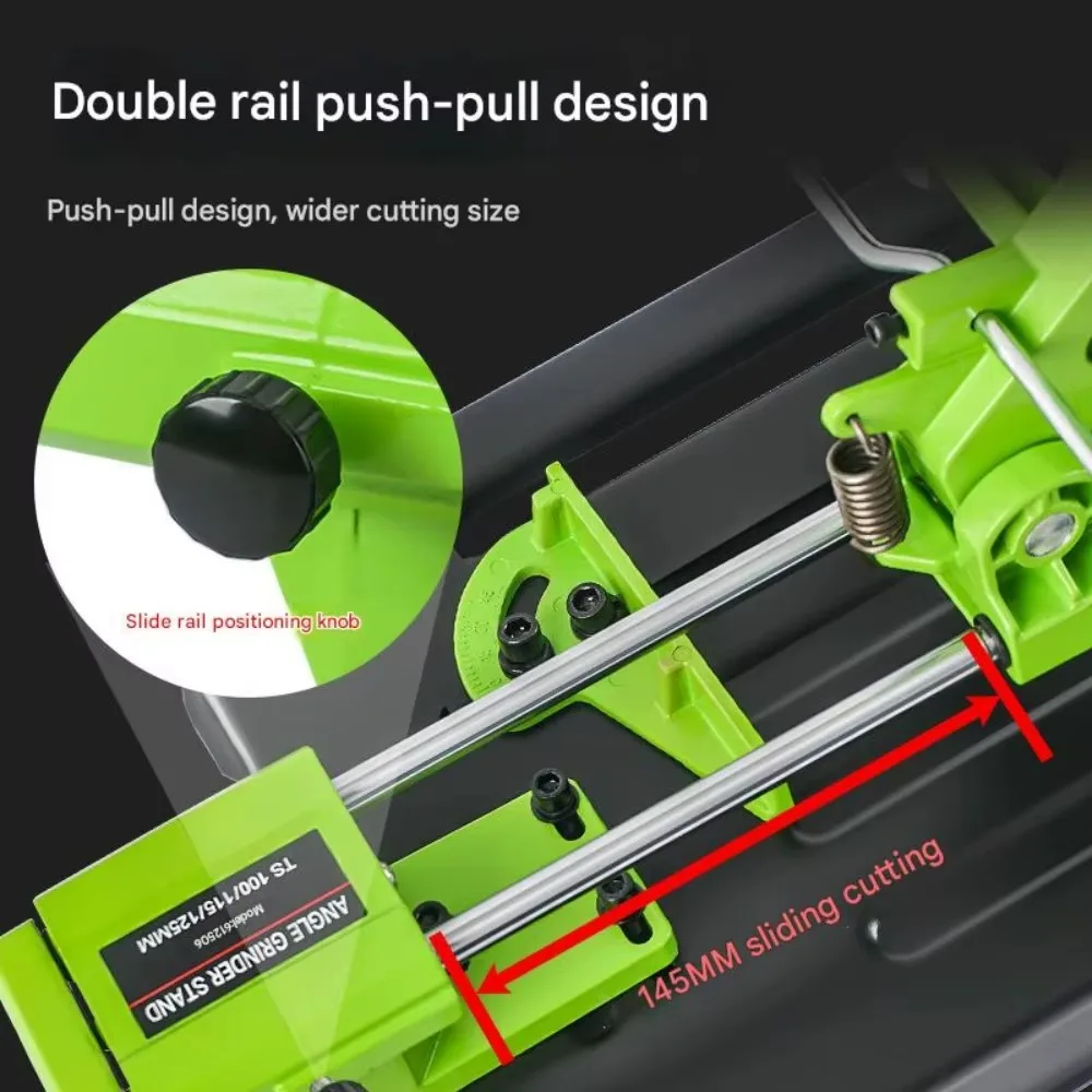 Angle Grinder Bracket Sliding DIY Cutting Machine Bracket Iron Base Suitable for 100-150 Type Angle Grinder Only Bracket