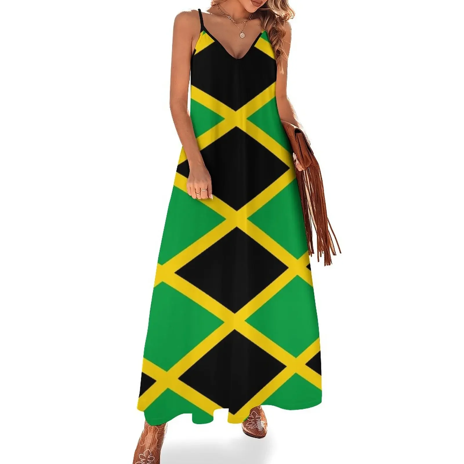 Jamaican Flag Sleeveless Dress dresses for women dress for women 2025 women party dresses