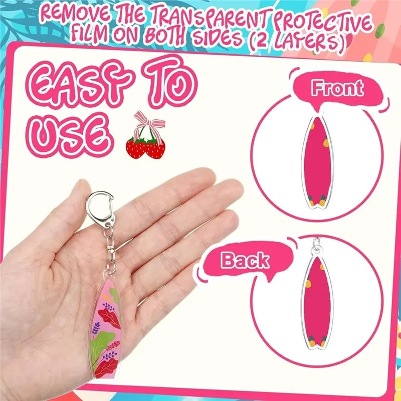 Beach Party Favor Keychain Key Chain Gift Hawaiian Keychains Bulk