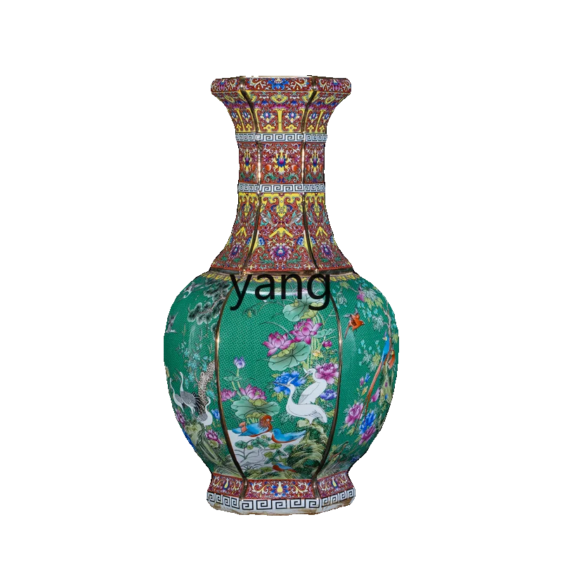 

LXL Jingdezhen Ceramic Vase Decorative Ornament Living Room New Chinese Style Home Enamel