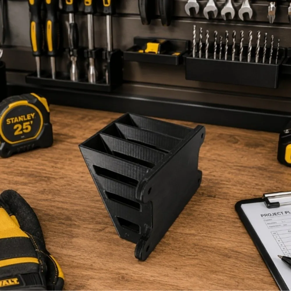 3D Printed Wall Mount Cutter Holder 4 Slots Space Saving Workbench Wall Supply Holder Plastic Utility Storage Organizer