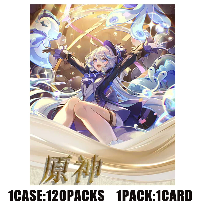 2025 Qudou ثقافة Genshin تأثير جمع بطاقات صندوق 100*150 مللي متر ورقة ملونة أنيمي CCG مجلس الهدايا التجارية اللعب لعبة الطاولة