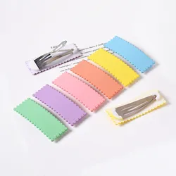 20pcs 5.5cm Wave Hairpins Water-Drop BB Clip Rectangle Macaron Color Hairclips For Diy Jewelry Making Hair Clip Accessories