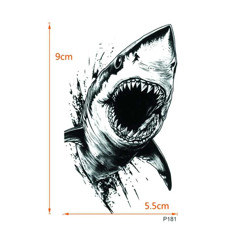 White Shark Waterproof Temporary Tattoos Men Fake Tattoo Body Tatoo Sleeve Art Tattoo Tatuajes Henna Tatoo Sticker