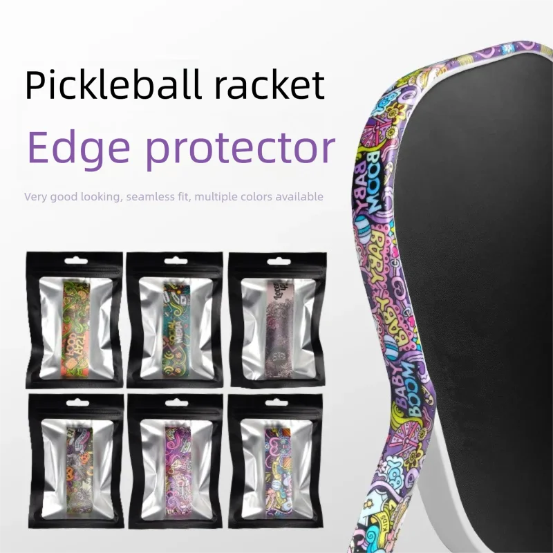 28mm TPU Pickleball Paddle Edge Tape Anti-collision Protective Sticker Graffiti Pattern Racket Side Guard Protector Accessories