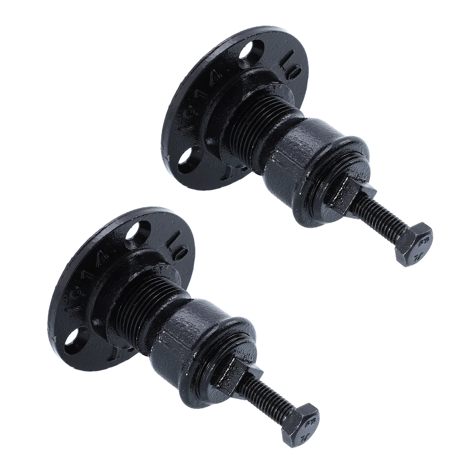 2 Pcs Shelving Brackets Stair Handrail Support Banister Armrest Holder Black Wall Mounted