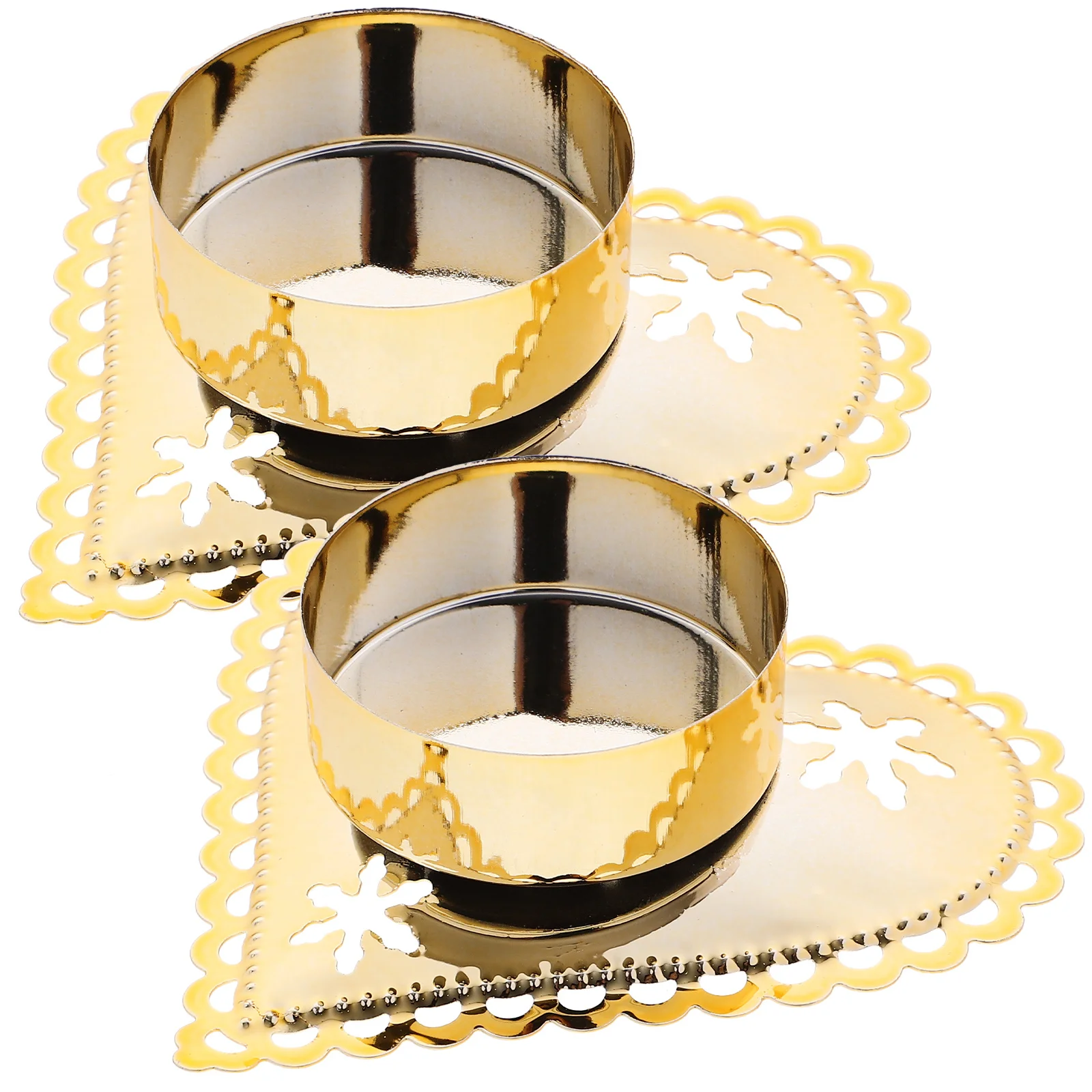 2 قطعة شكل قلب عيد الميلاد حامل معدني عيد الميلاد Tealight حامل سطح المكتب ديكور شمعدان معدني