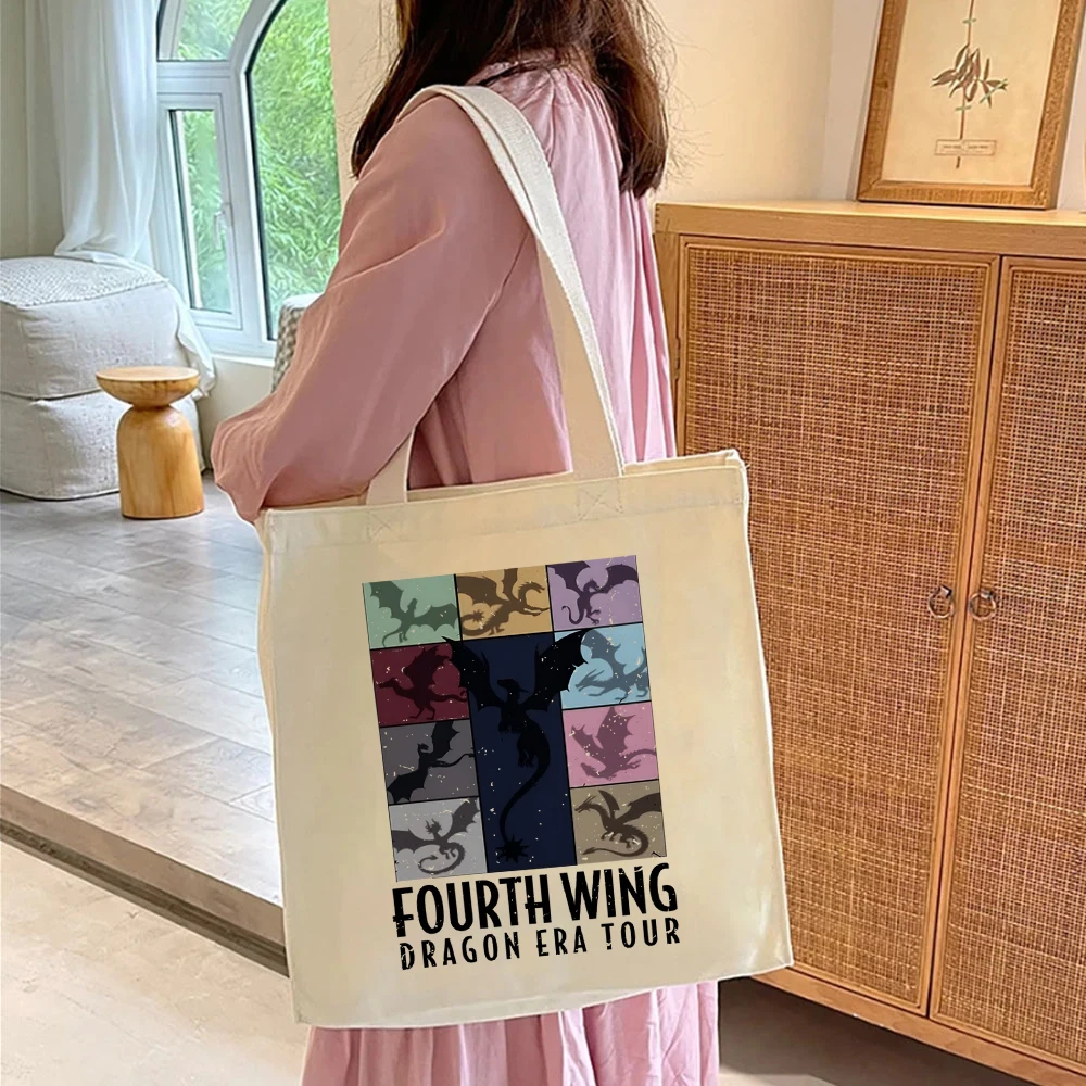 Fourth Wing Bookish Tote Bags Riders Quadrant Dragon Rider Basgiath War College Ladies Shopping HandBags My Fantasy Era Tote bag