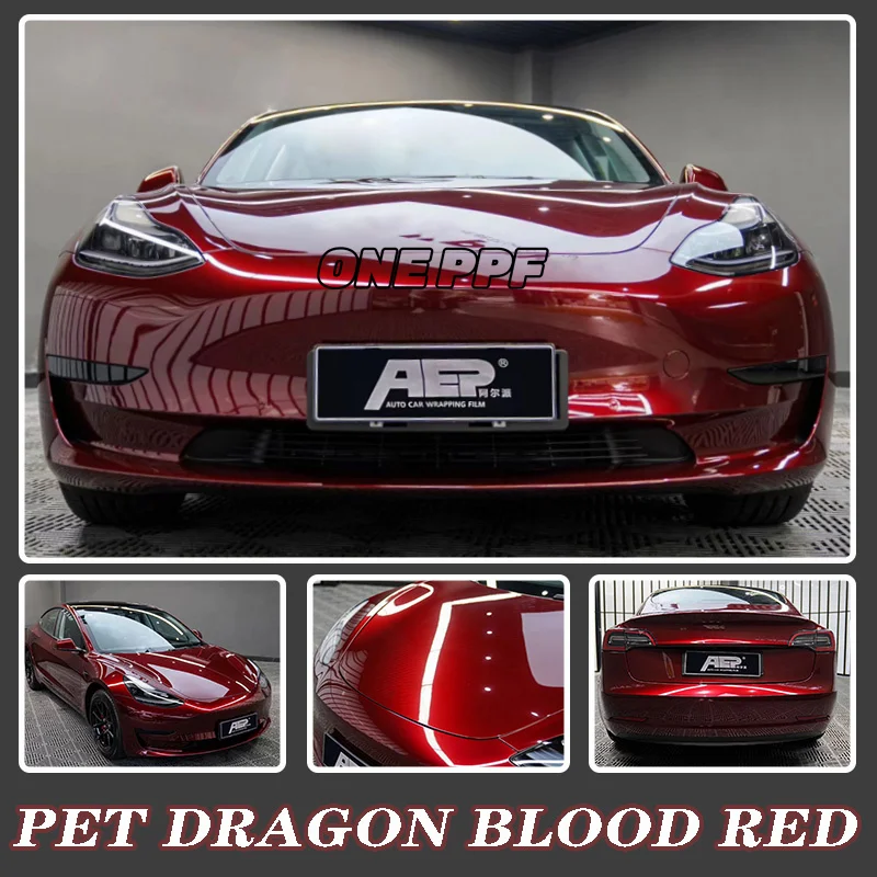 

Glossy Color Dragon blood red DIY Car Body Films Vinyl Car Wrap Sticker Decal Air Release Film 1.52x18M