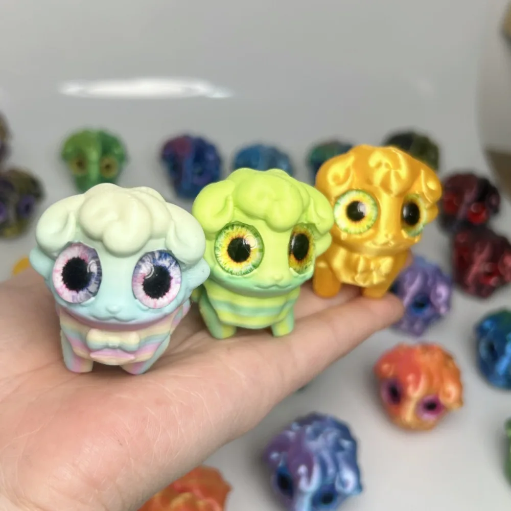 3D 印刷かわいい羊のおもちゃフィギュア多関節可動シミュレーション目動物そわそわおもちゃホームアクセサリー子供のおもちゃギフト