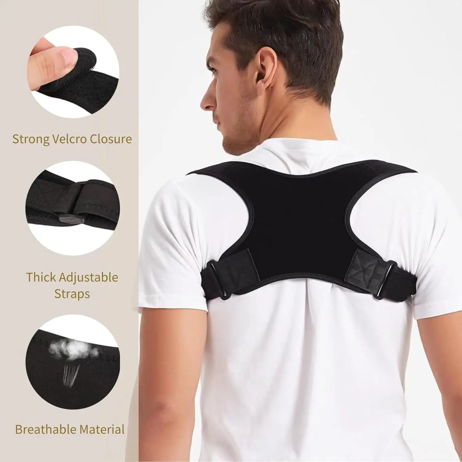 Invisible Back Posture Corrector Trainer Girdles Adjustable Shoulder Brace Straight Back Support for Men Women Adult Children