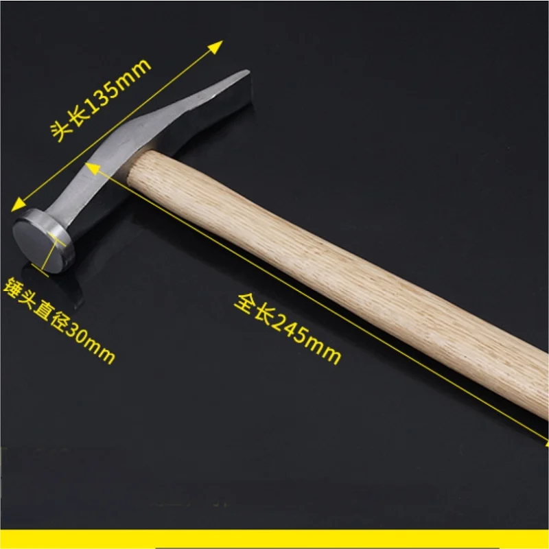 Wooden Handle Hammer High Carbon Steel Head Hammer Metal Hammer Household Handmade Repair Shoe Hammer Leather  Percussion Tools