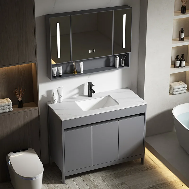 

Space floor-to-ceiling hand wash basin cabinet combined bathroom cabinet toilet balcony ceramic integrated washbasin pool