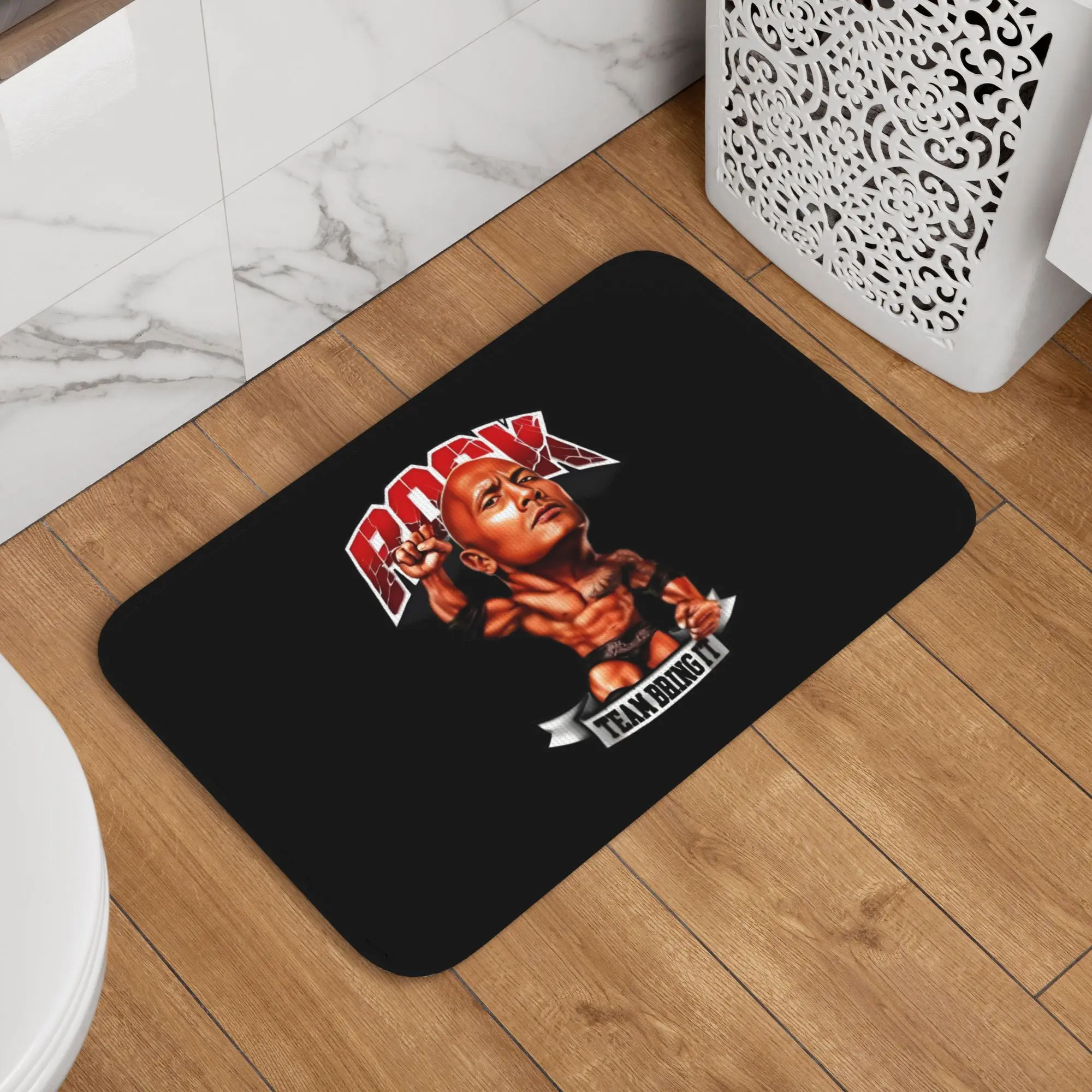 Funny The Rock Dwayne Johnson Doormat Anti-Slip Entrance Kitchen Bathroom Door Floor Mat American Actor Johnson Garage Rug