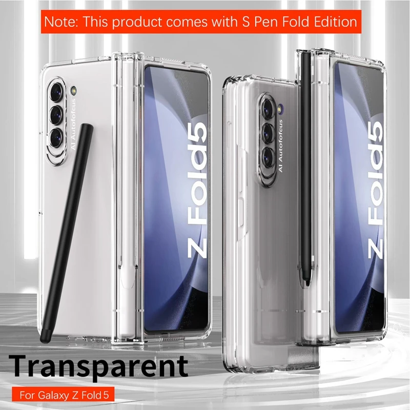 Transparent Case For Samsung Galaxy Z Fold 5 4 3 Clear Phone Cover With S Pen Fold Edition Z Fold 4 3 Z Fold5 Protective Cases