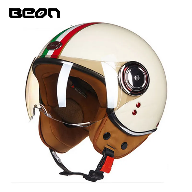 

Capacete BEON 110B Motorcycle Scooter Helmet beon open face 3/4 motorbike jet vintage retro helmets Casco ECE Certification