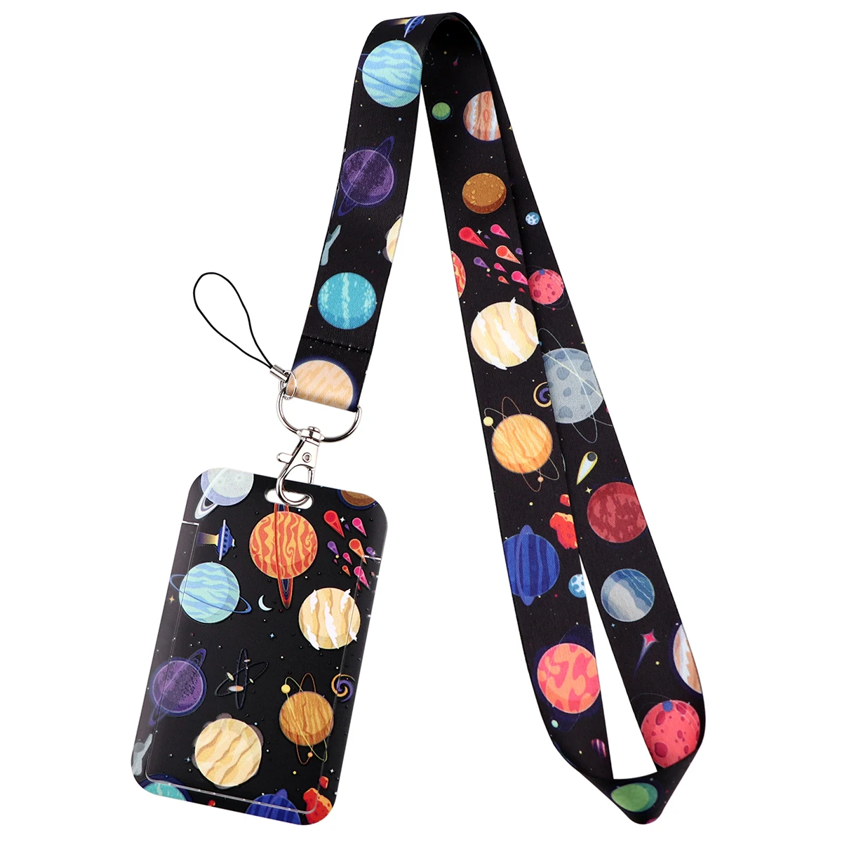 Colorful Planet Lanyard Keychains Classic Cartoon Ribbon Hang Ropes Keyring Mobile Phone Charm Neck Straps Key Ring